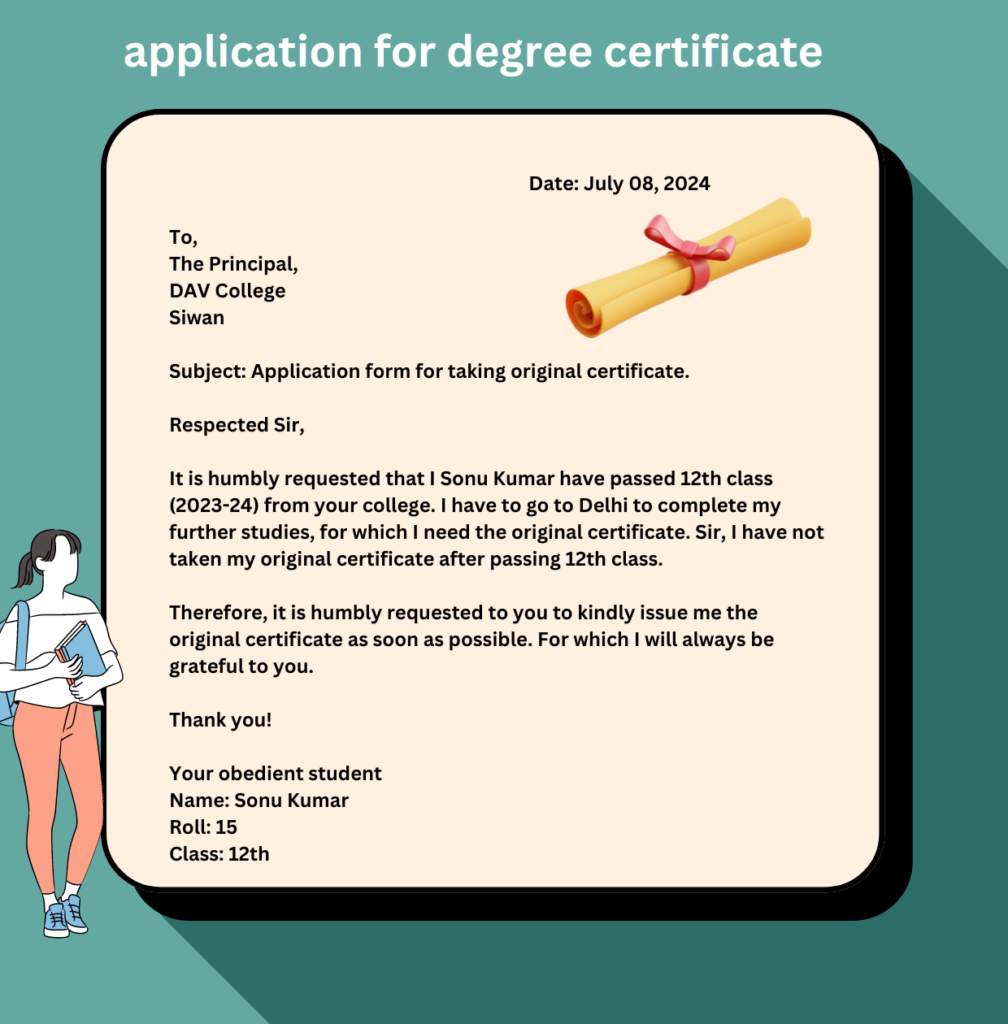 application for degree certificate